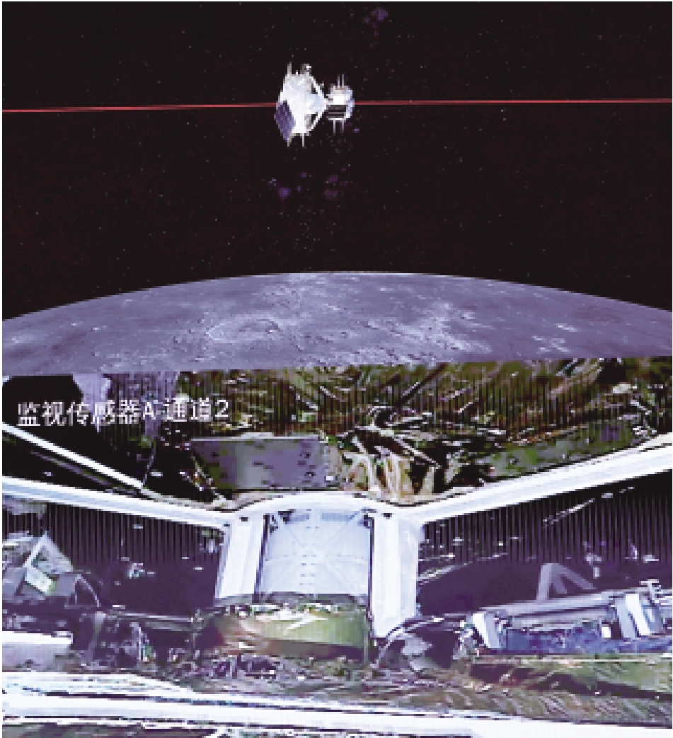 　　圖：6月6日，在北京航天飛行控制中心大屏幕上拍攝的嫦娥六號月球軌道交會對接與在軌樣品轉移動畫模擬畫面。\新華社
