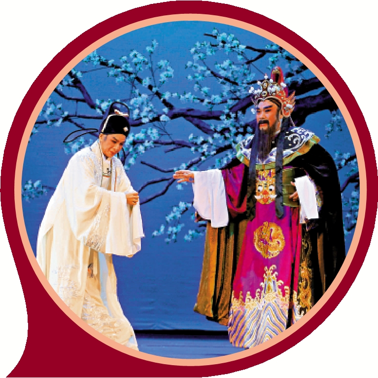 　　圖：《李商隱》中，林燕雲（左）飾李商隱，林武燕（右）飾王茂元。