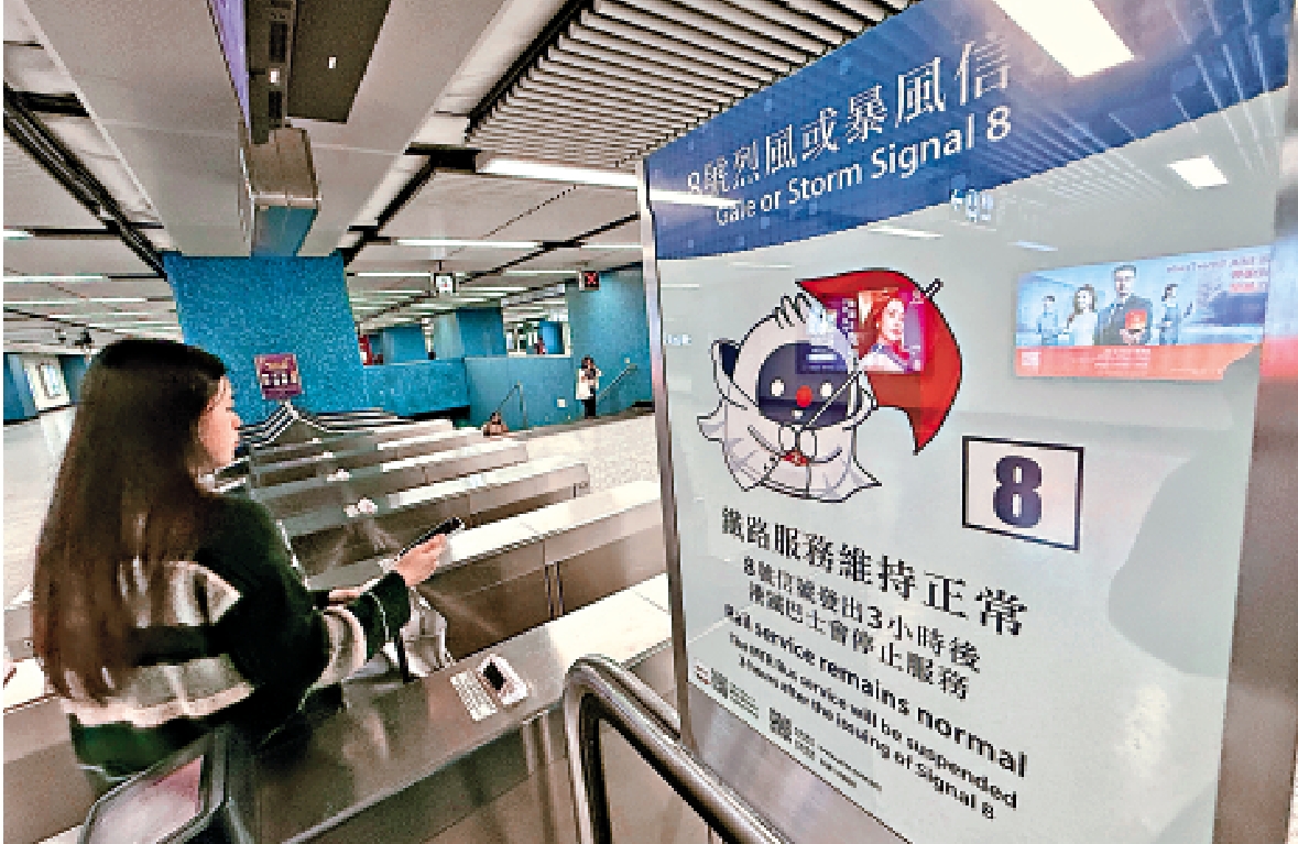 　　圖：港股昨在開市前仍掛8號波，打風不停市機制隨即啟動。