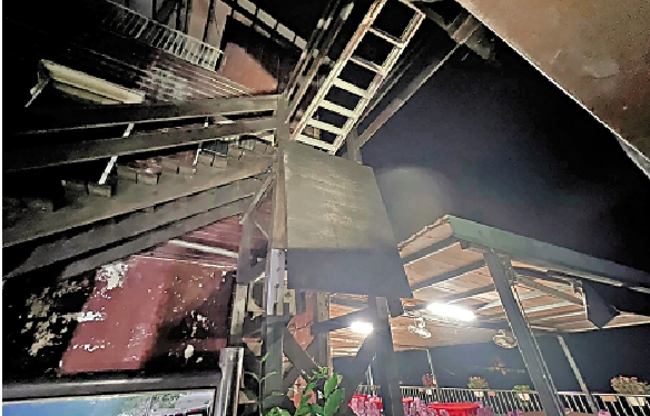 　　圖：阿里山鄉山美村一處棧道斷裂，造成1死4傷。\中通社