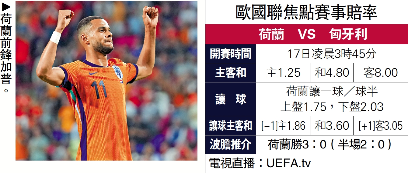 　　圖：荷蘭前鋒加普。