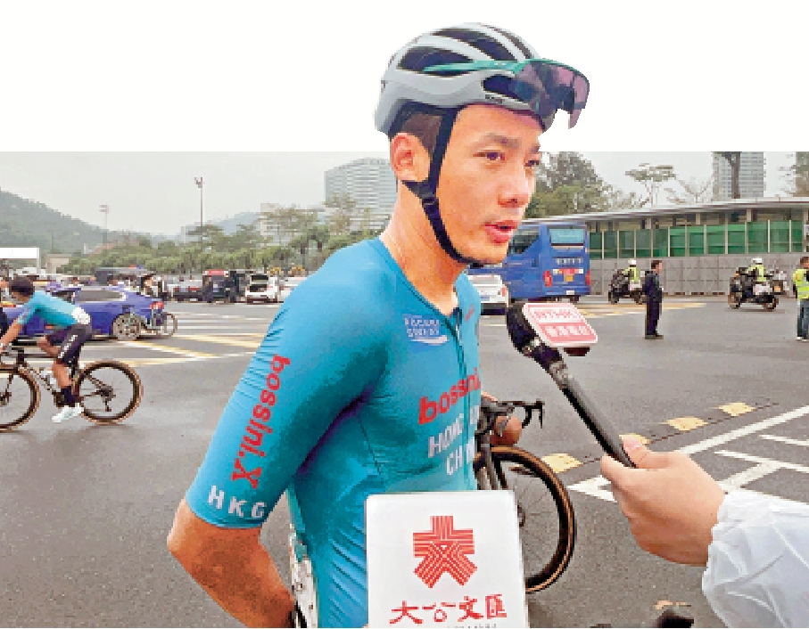 　　圖：香港單車隊運動員劉允祐。\大公報記者敖敏輝攝