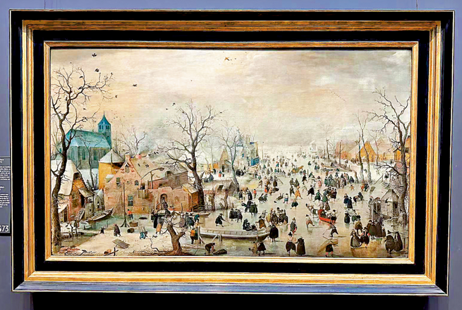 　　圖：亨德里克·阿維坎普的畫作《有滑冰者的冬景》。\作者供圖