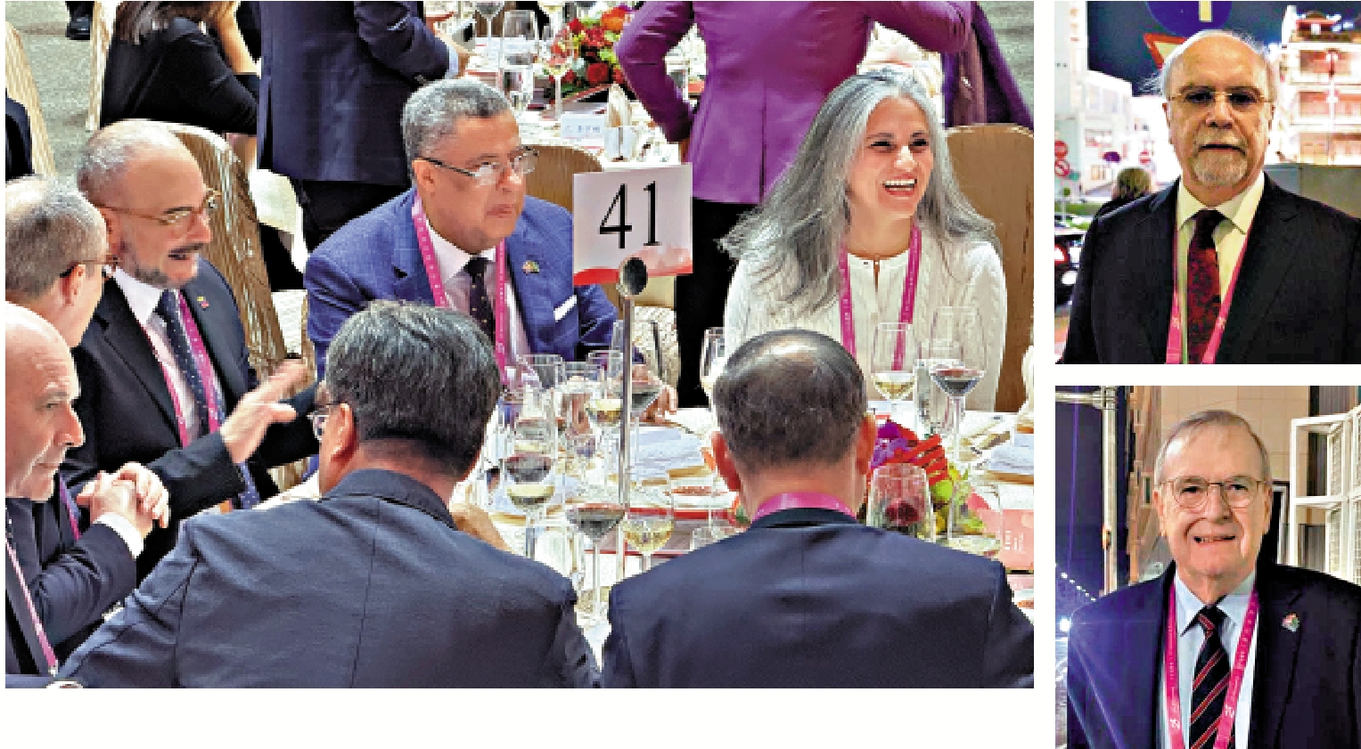 　　左圖：多名外賓出席歡迎晚宴。右圖：澳門大學副校長馬許願（上）和澳門專業顧問有限公司總監紀百利（下）。\大公文匯全媒體記者麥鈞傑攝