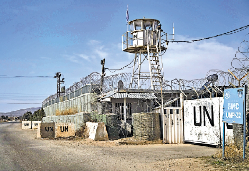　　圖：聯合國脫離接觸觀察員部隊（UNDOF）在戈蘭高地緩衝區的哨所。/法新社