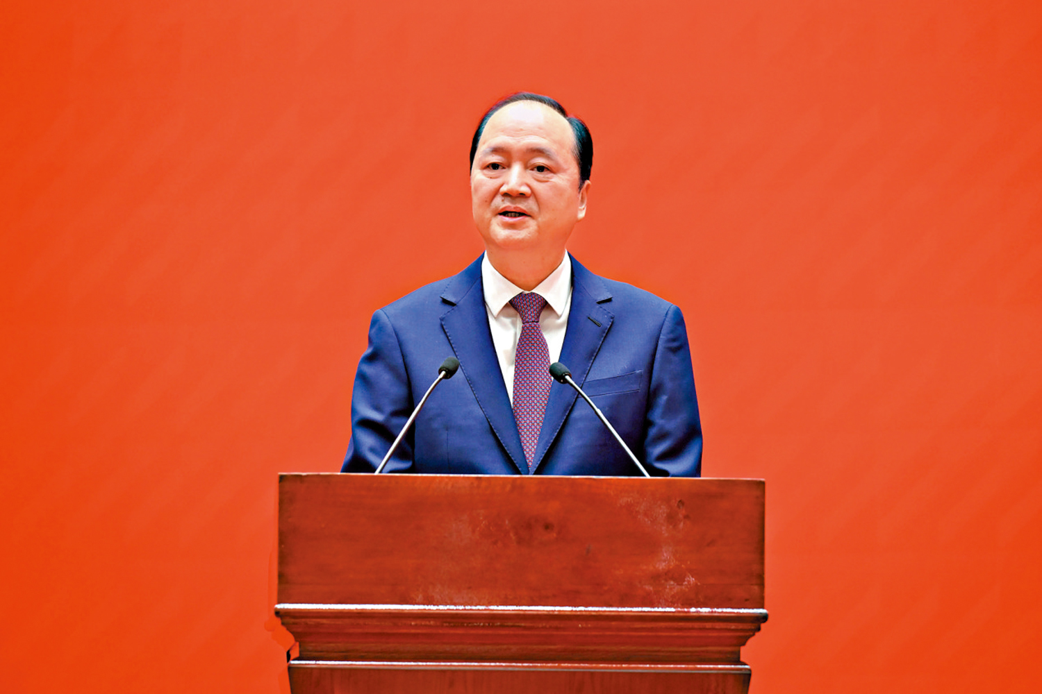 圖:鄭新聰表示,要牢記習主席殷殷囑託,更好發揮「一國兩制」制度優勢,打開發展新天地,不斷創造新輝煌。