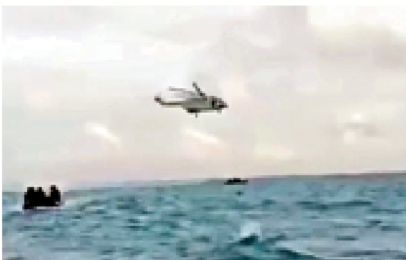 　　圖：中方驅離菲船時出動了直-8直升機。