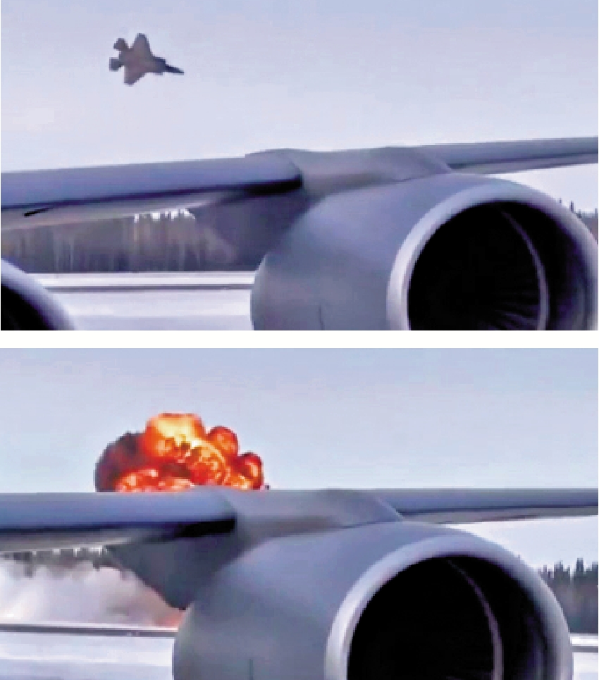 　　圖：美國空軍一架F-35戰機28日墜毀，撞擊地面時發生劇烈爆炸。\網絡圖片