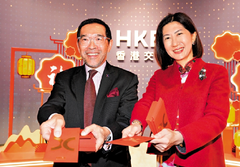 圖:陳翊庭(右)指出,海外投資者對港股市場信心增加。旁為唐家成。