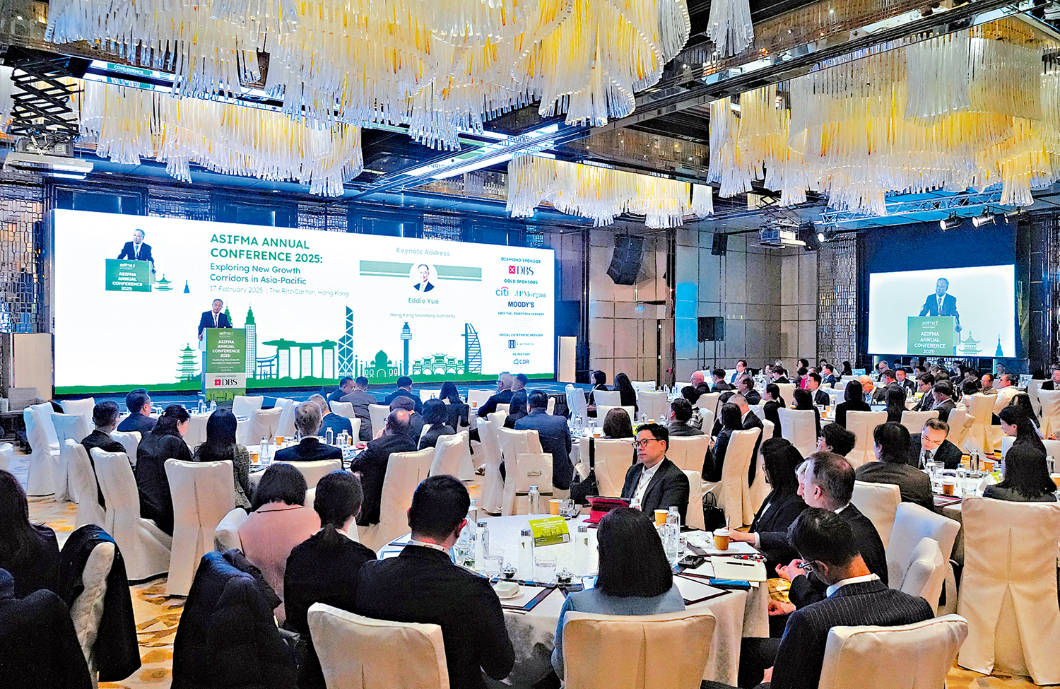 圖:2025亞洲證券業與金融市場協會周年會議,昨在港舉行。