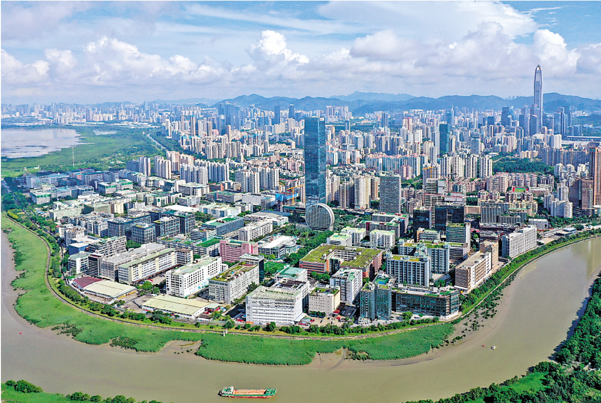 　　圖：河套深圳園區持續探索完善深港兩地合作機制，加速向「世界級科研樞紐」目標邁進。圖為河套深港科技創新合作區深圳園區。\新華社