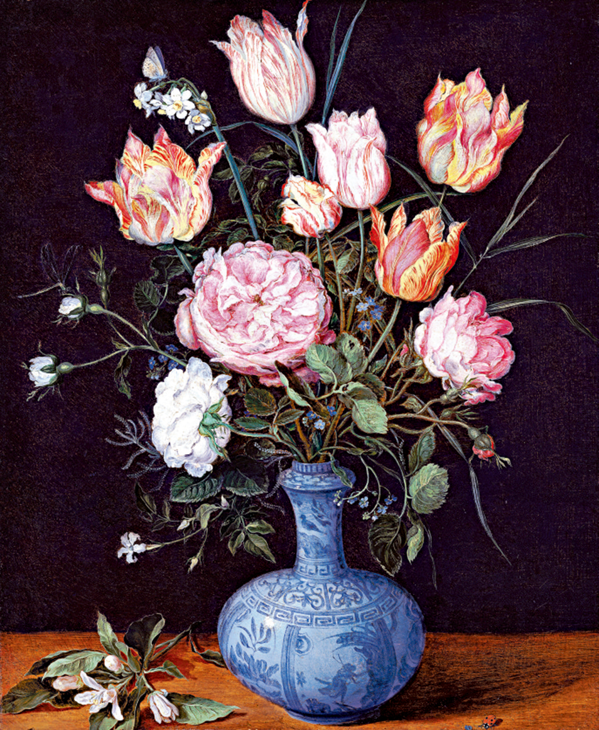 圖:老揚·勃魯蓋爾(Jan Bruegel the Elder)畫作《萬曆瓶中的花卉》。\作者供圖