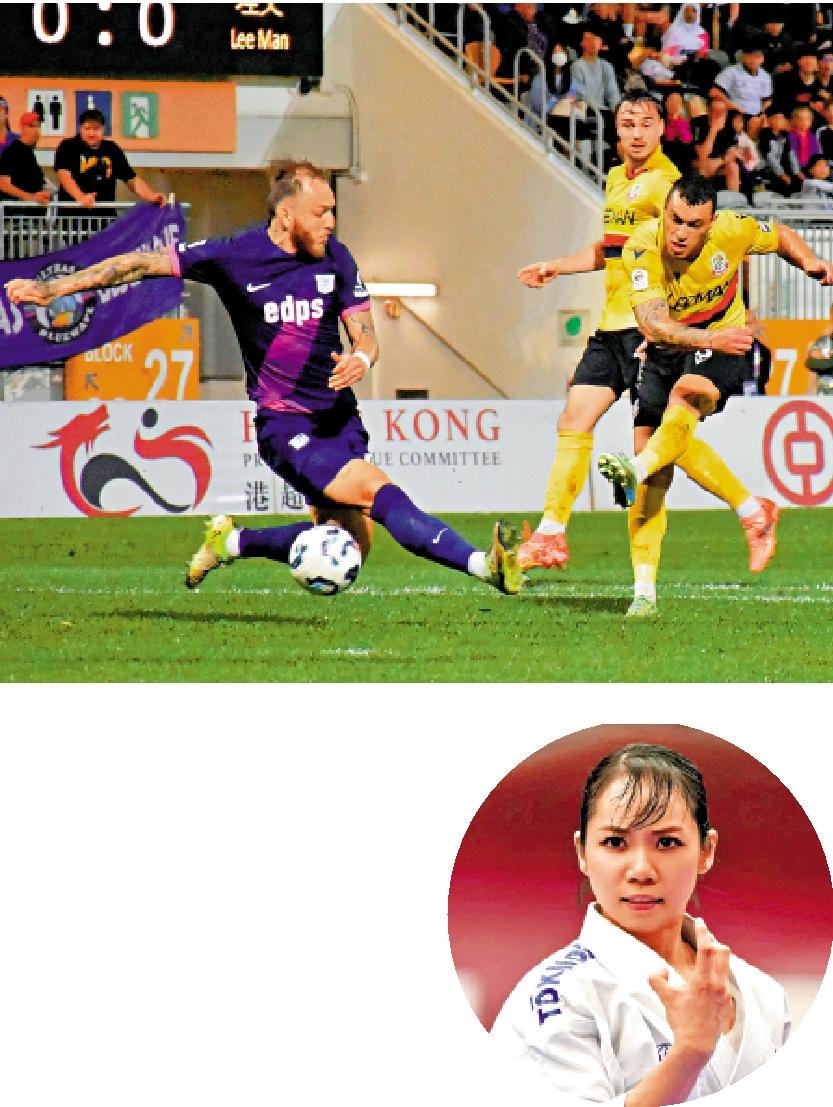 　　上圖：艾華頓（右）為理文一箭定江山。\大公報記者張銳攝；下圖：劉慕裳。