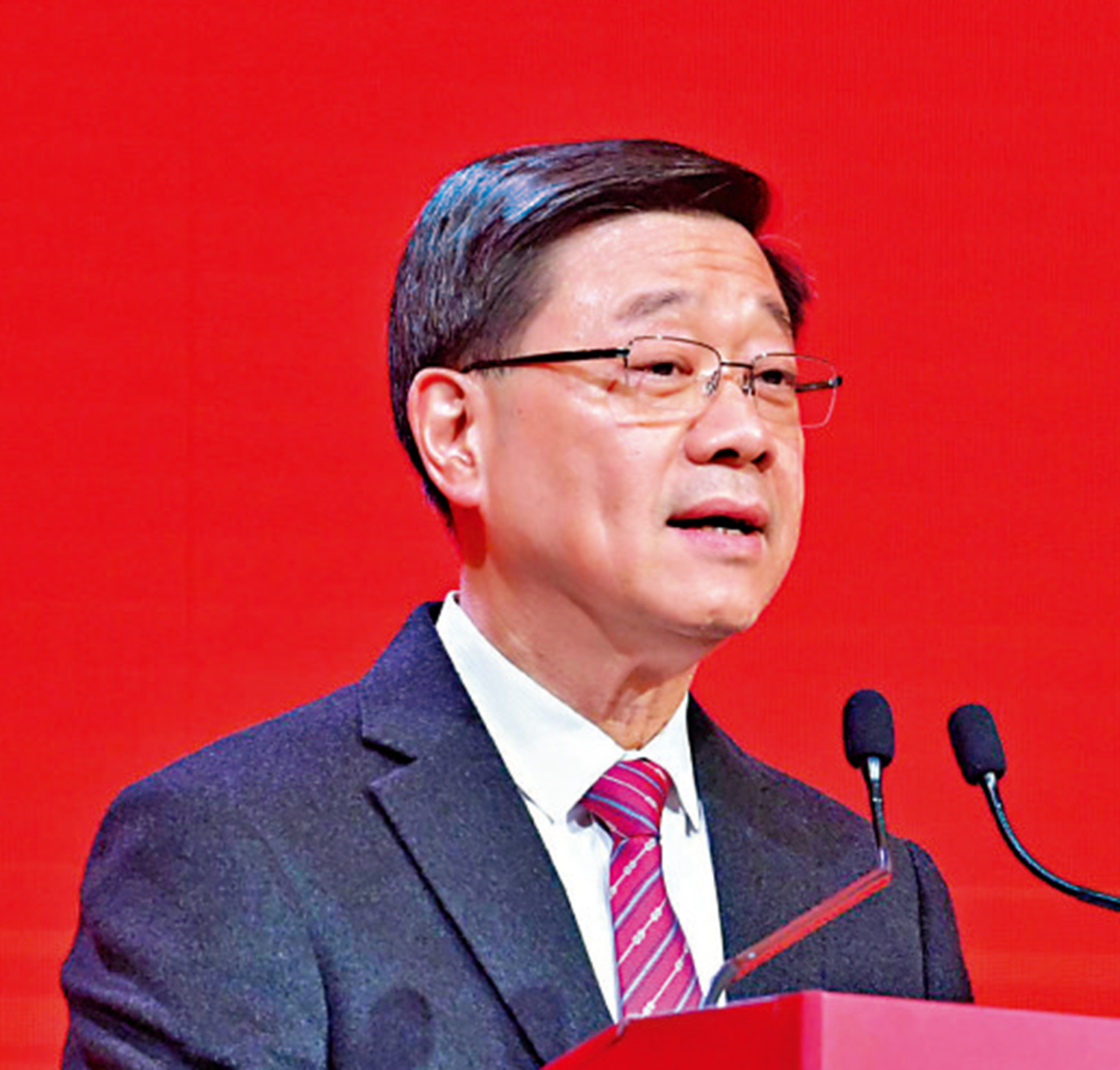 圖:行政長官李家超表示,香港與廣東同根同源,一起攜手推進大灣區發展,開創新格局。