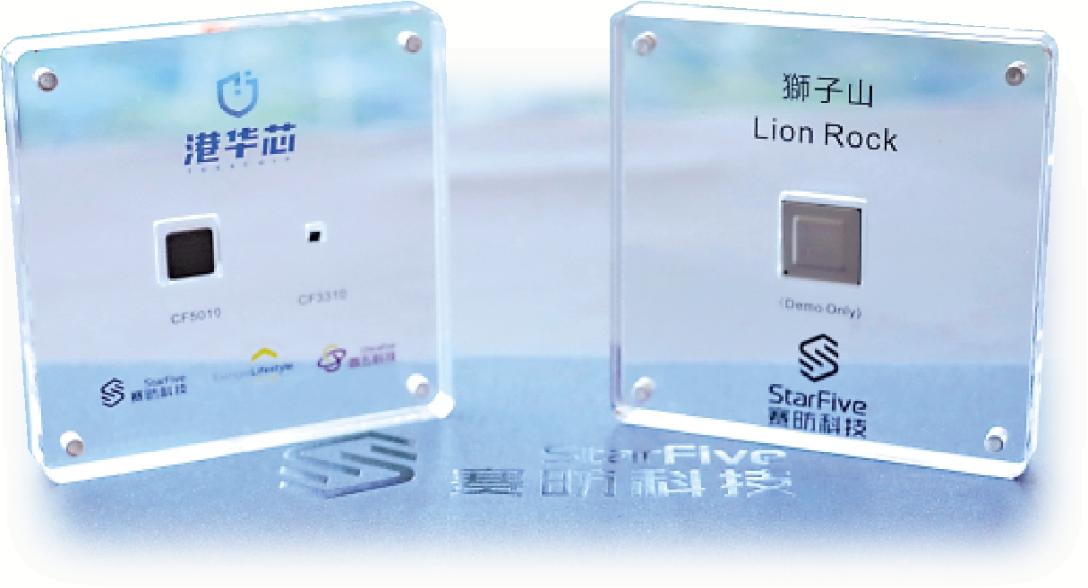 　　圖：賽昉科技的兩款芯片，港華芯（左）與獅子山芯片（右）。