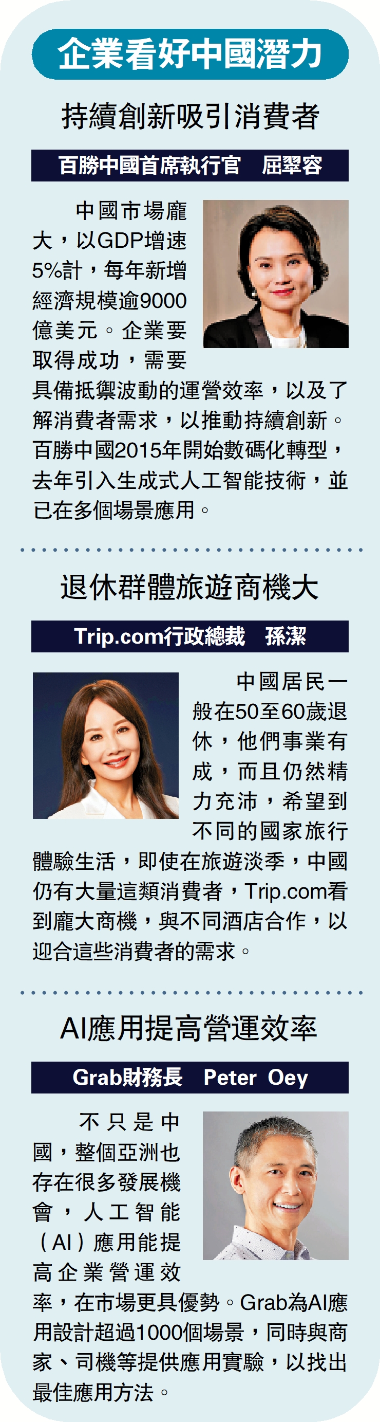 　　圖：企業看好中國潛力