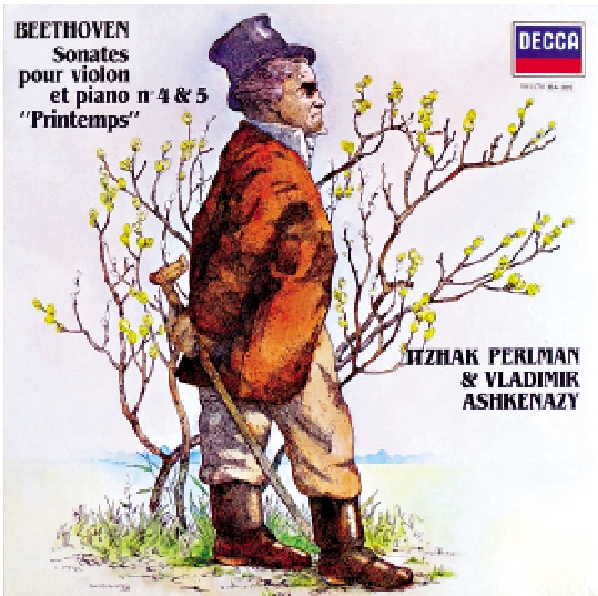 　　圖：帕爾曼與亞述堅納西合作的貝多芬小提琴奏鳴曲唱片封面。\作者供圖