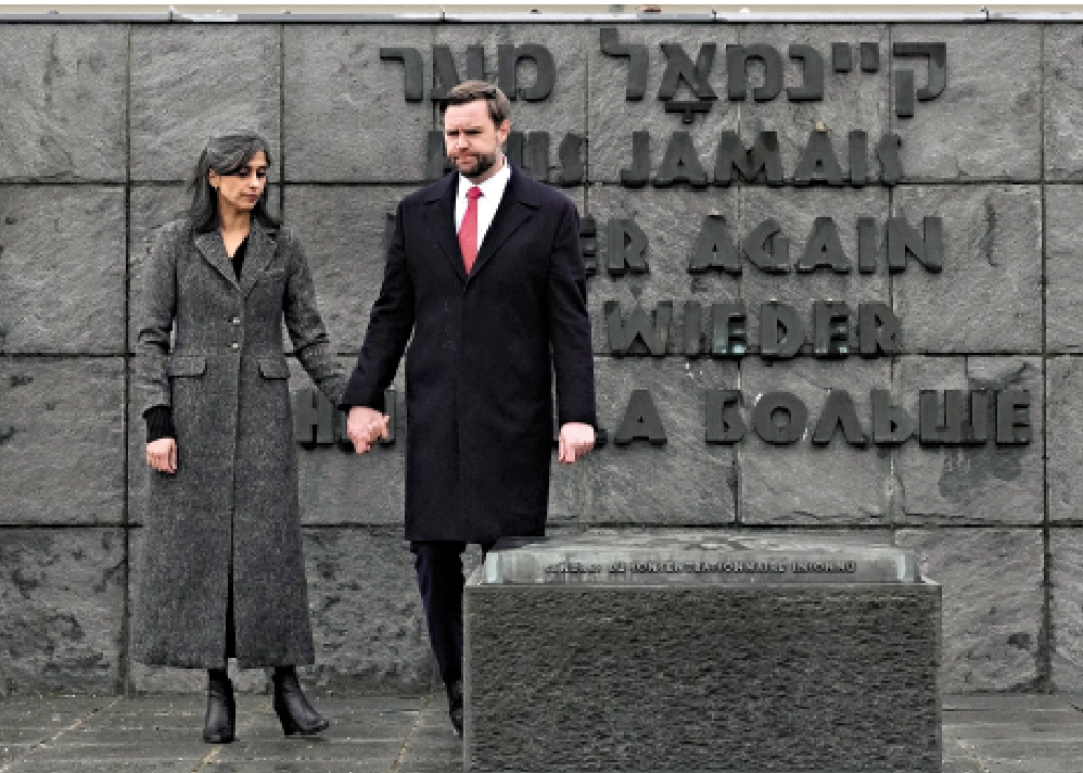 　　圖：美國副總統萬斯和夫人烏莎·萬斯。\美聯社