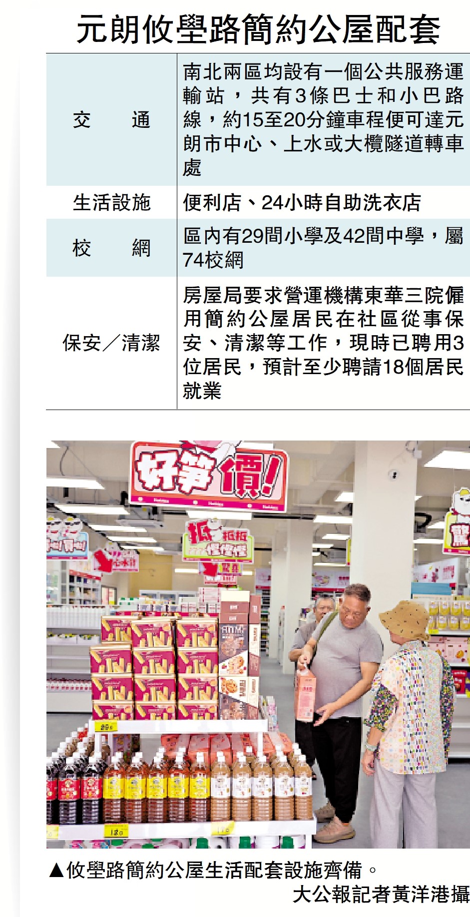 　　圖：攸壆路簡約公屋生活配套設施齊備。\大公報記者黃洋港攝