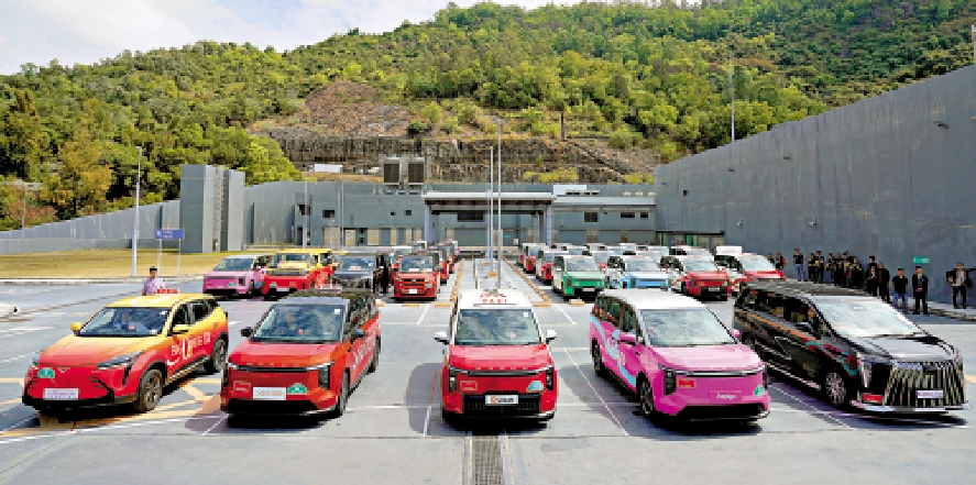 圖:政府去年批出五支的士車隊,至今兩支車隊已投入試運營。