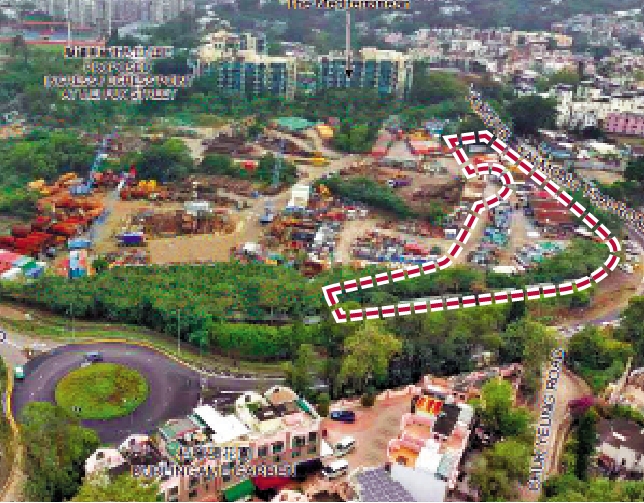 圖:新世界申請西貢沙下道路用地(紅圈)興建3幢住宅大廈。