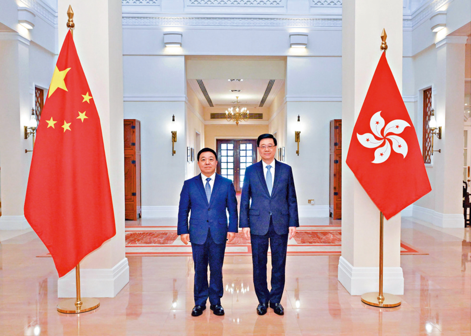 　　圖：行政長官李家超昨日在禮賓府與江西省省長葉建春會面。