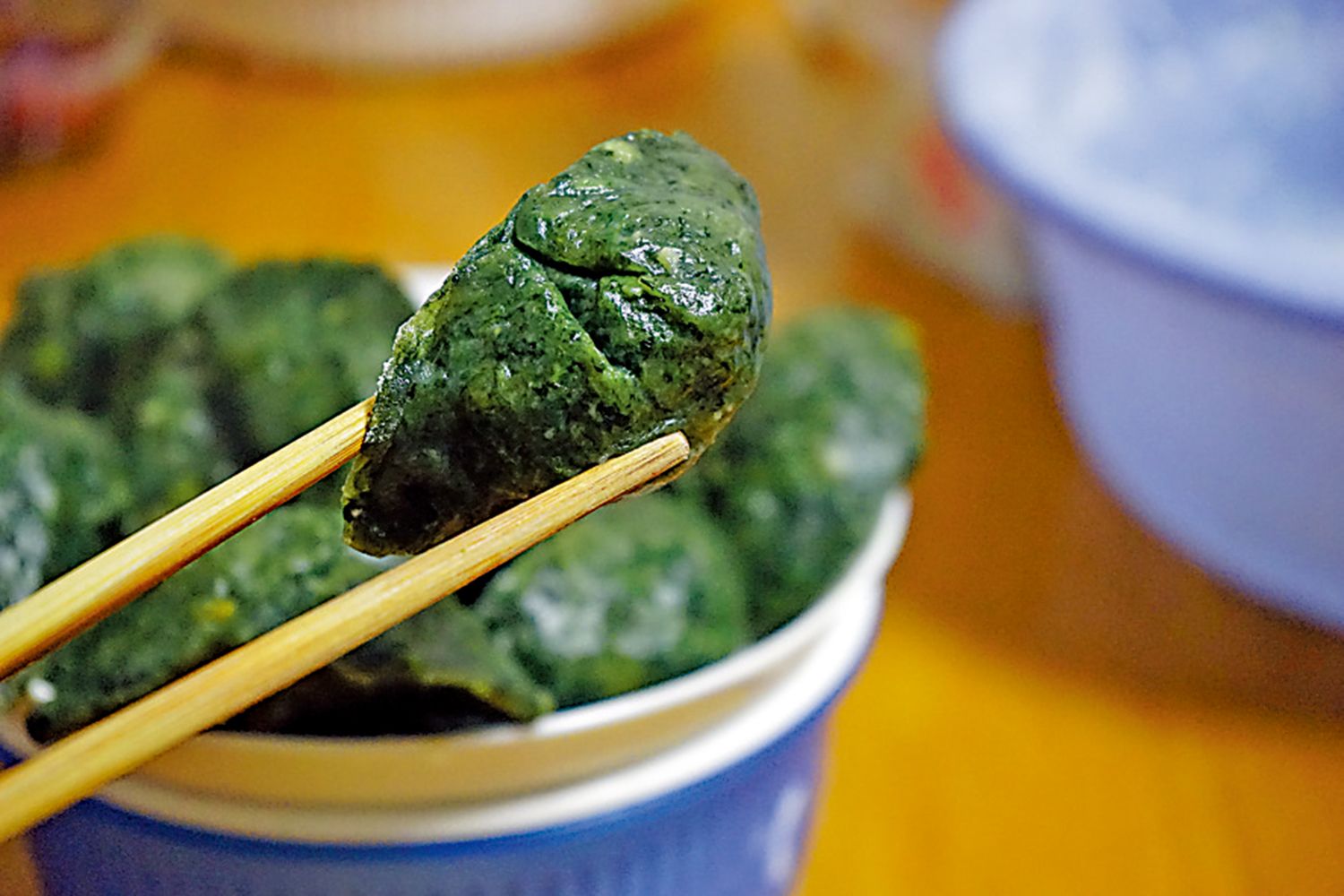 　　圖：自家製的青餃。\作者供圖