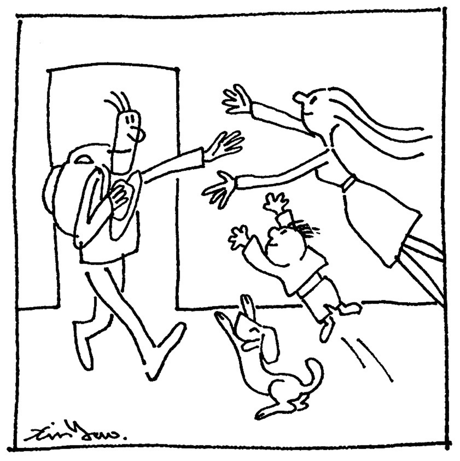 　　圖：一個人為尋求他所需要的東西，走遍了全世界，回到家裏，找到了。