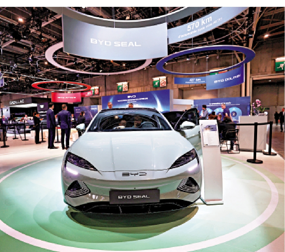 圖:比亞迪在瑞士推出三款車型,包括海豹、海獅07EV、宋Plus DM-i等車款。