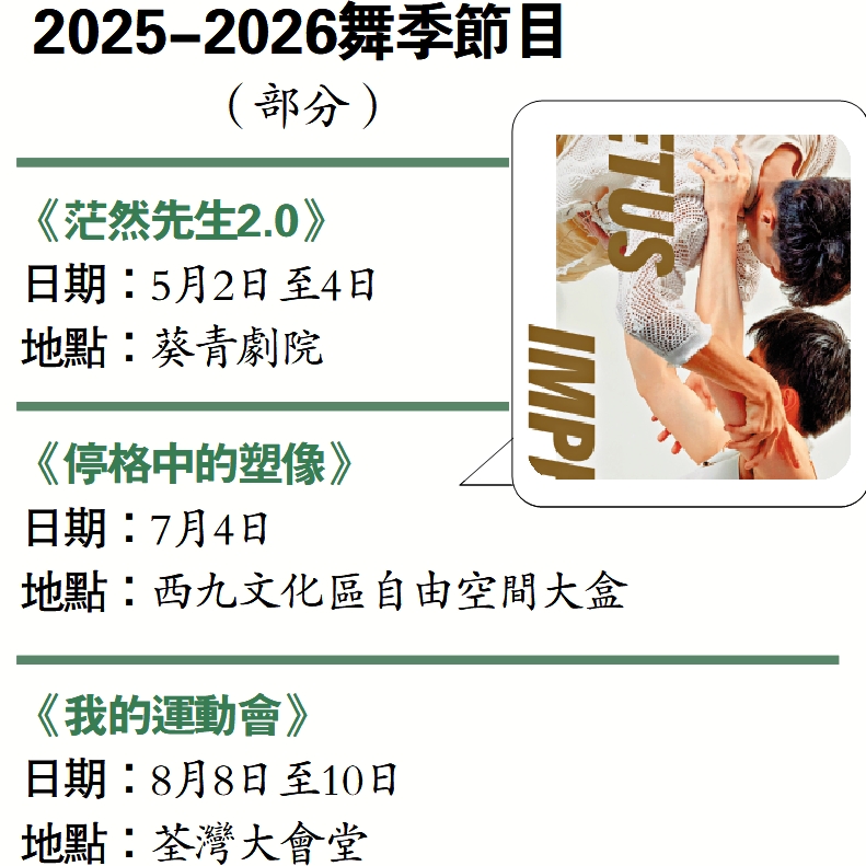 　　圖：2025-2026舞季節目（部分）