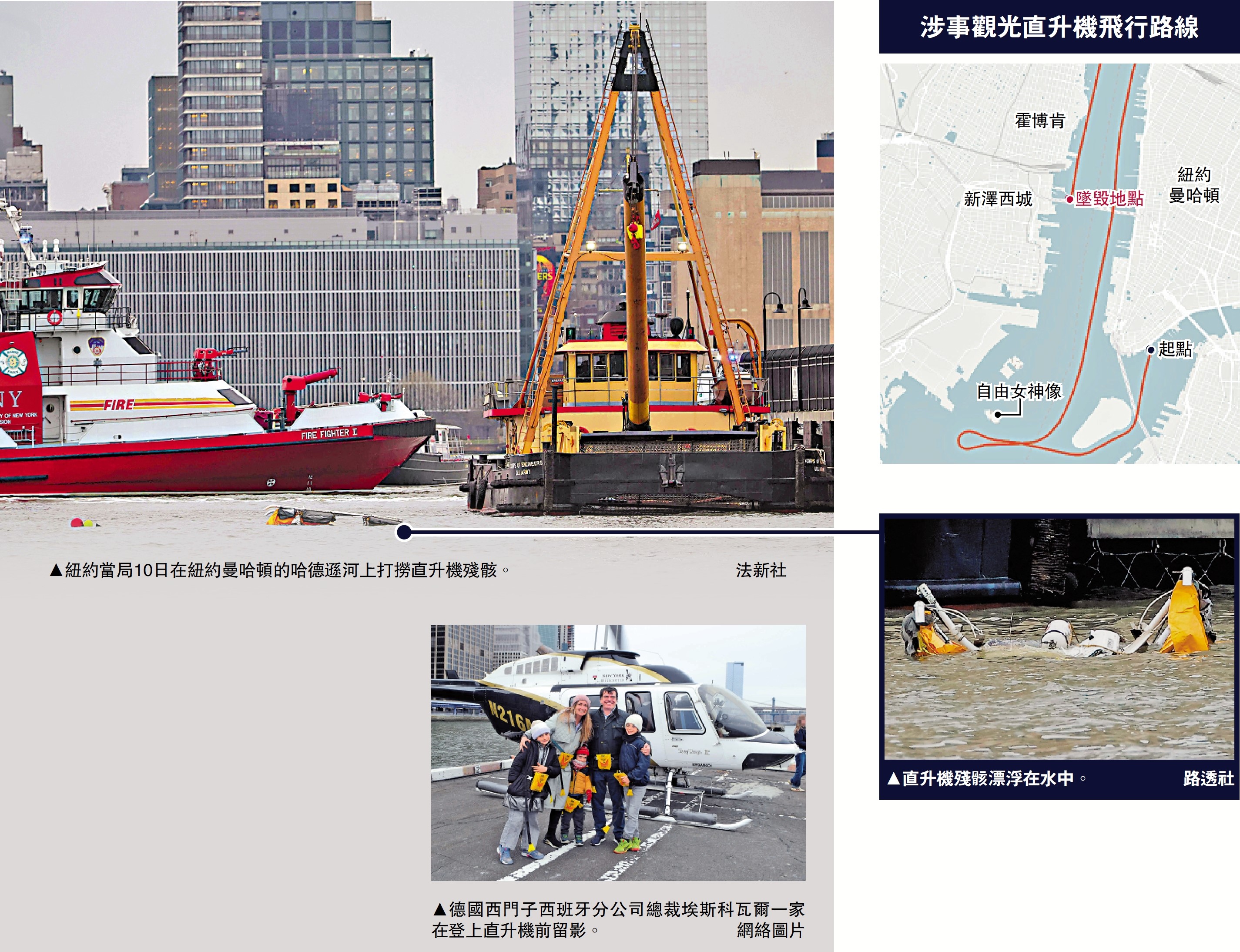 圖:涉事觀光直升機飛行路線