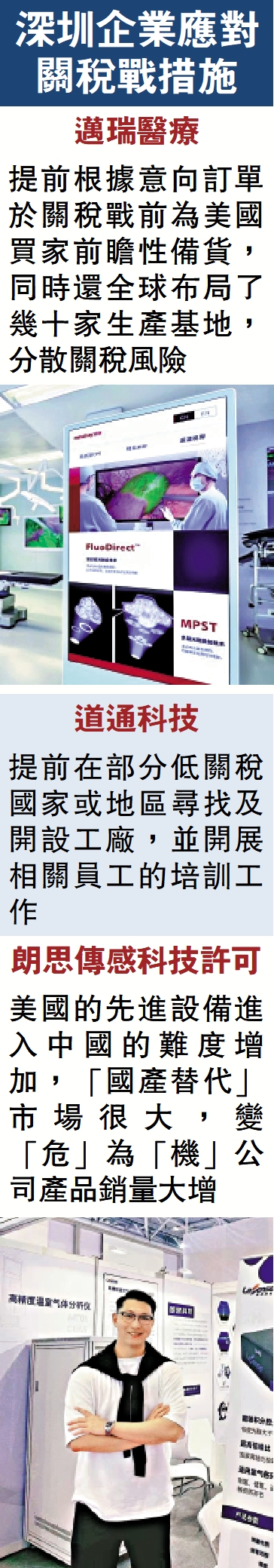 圖:深圳企業應對關稅戰措施