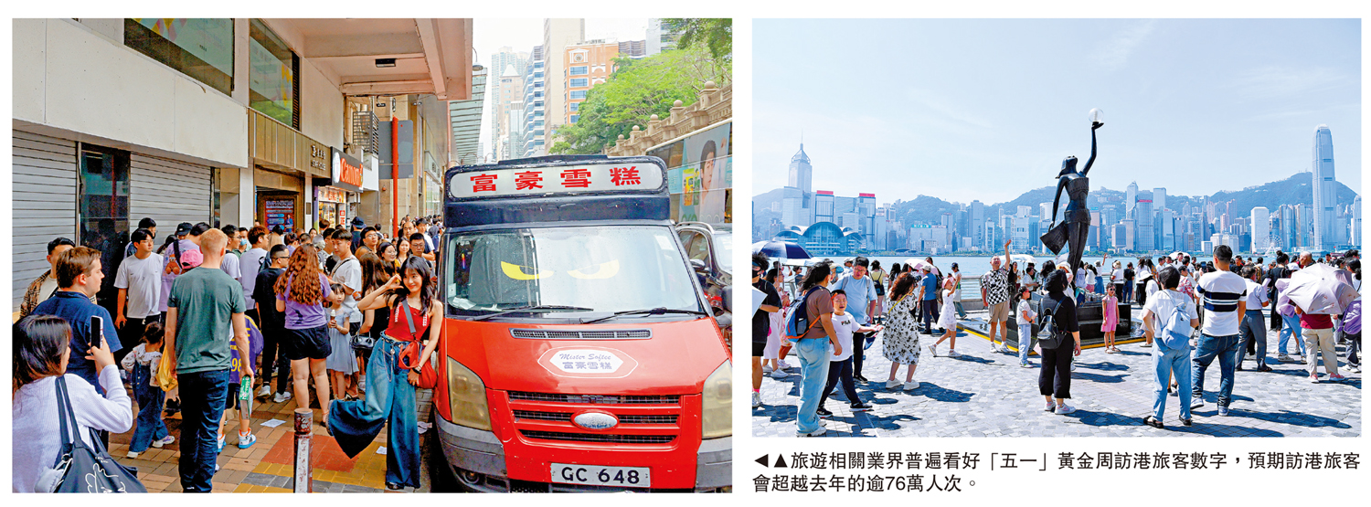 圖:旅遊相關業界普遍看好「五一」黃金周訪港旅客數字,預期訪港旅客會超越去年的逾76萬人次。