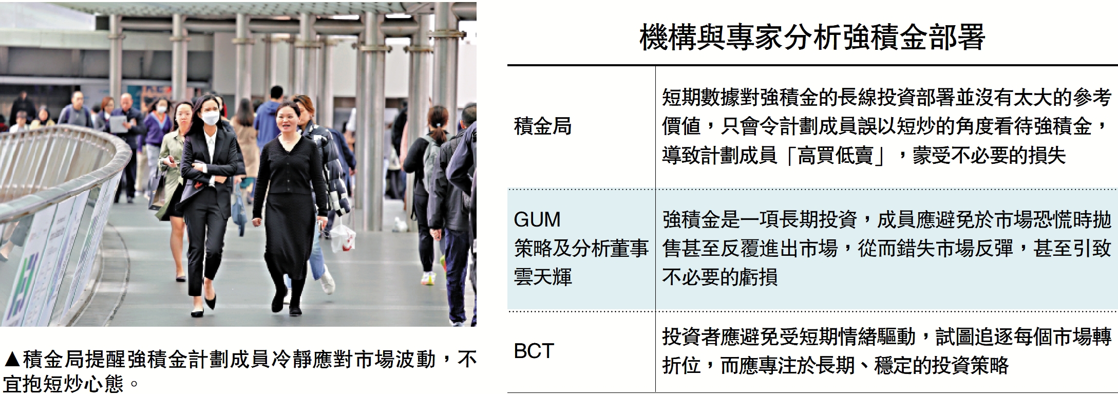 圖:機構與專家分析強積金部署