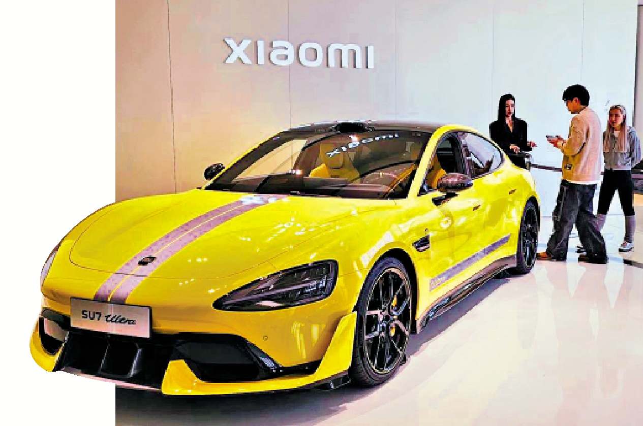 圖:小米汽車的SU7 Ultra型號馬力驚人,近期備受市場關注。