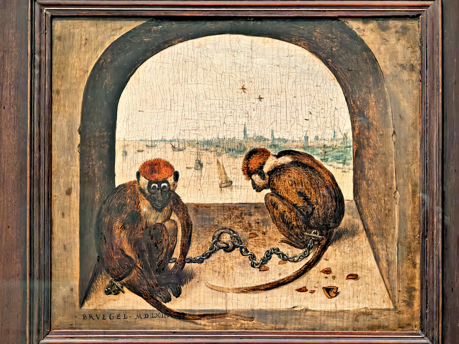 圖:老彼得·勃魯蓋爾畫作《兩隻猴子》。\作者供圖