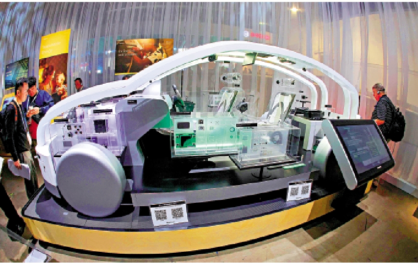圖:松下在2024國際消費電子展(CES)上展出電動汽車。\法新社