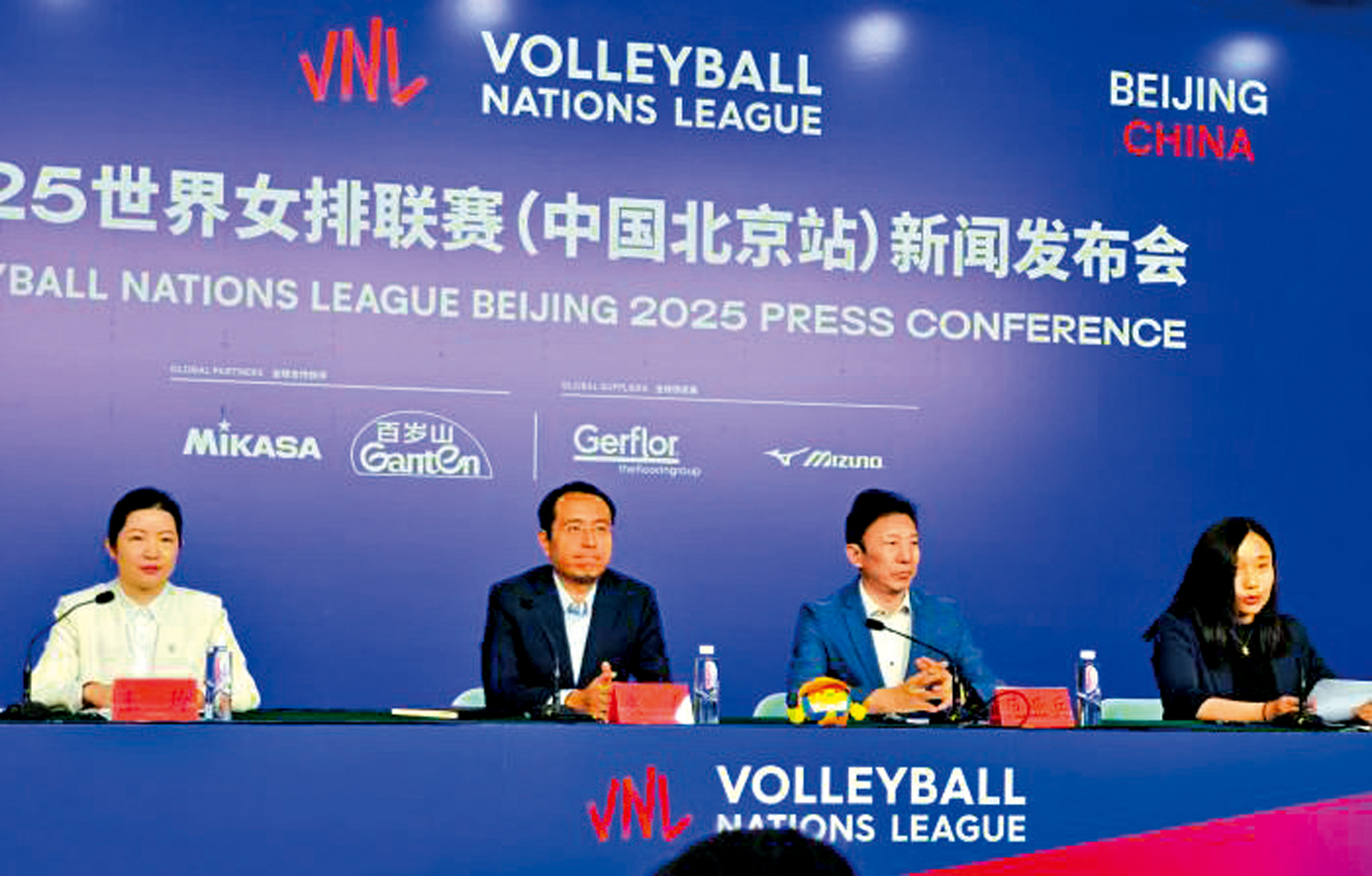 圖:世界女排聯賽賽前新聞發布會昨在北京舉行。\中新網