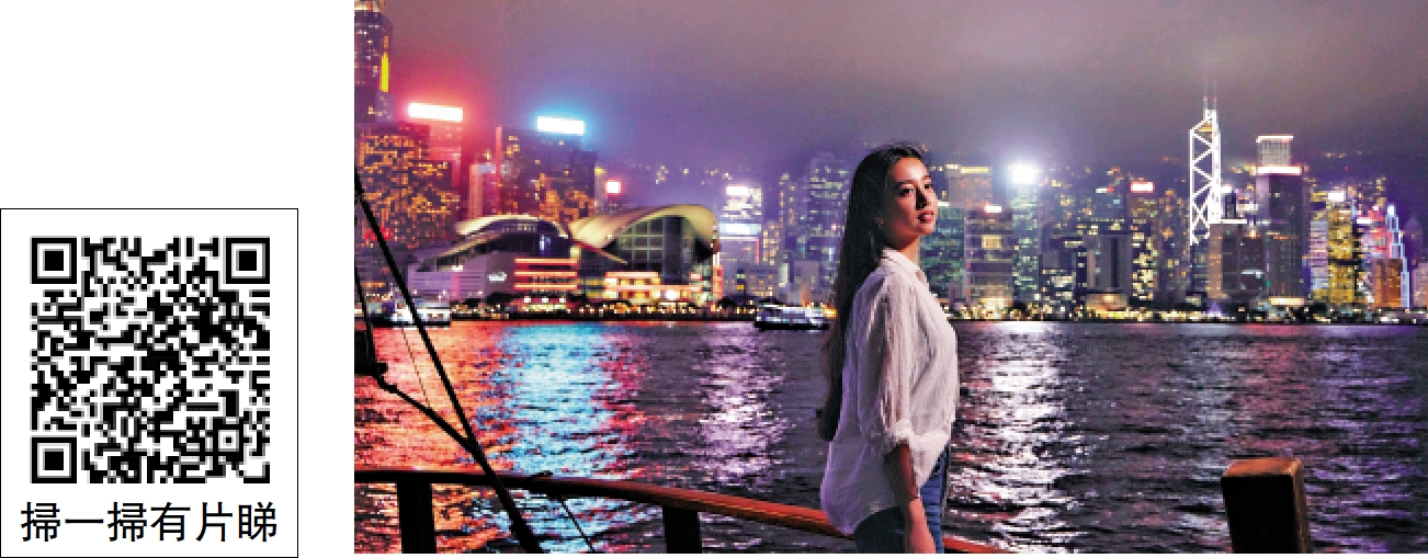 　　圖：木村光希應邀為香港拍旅遊宣傳片，大讚香港維港夜景。