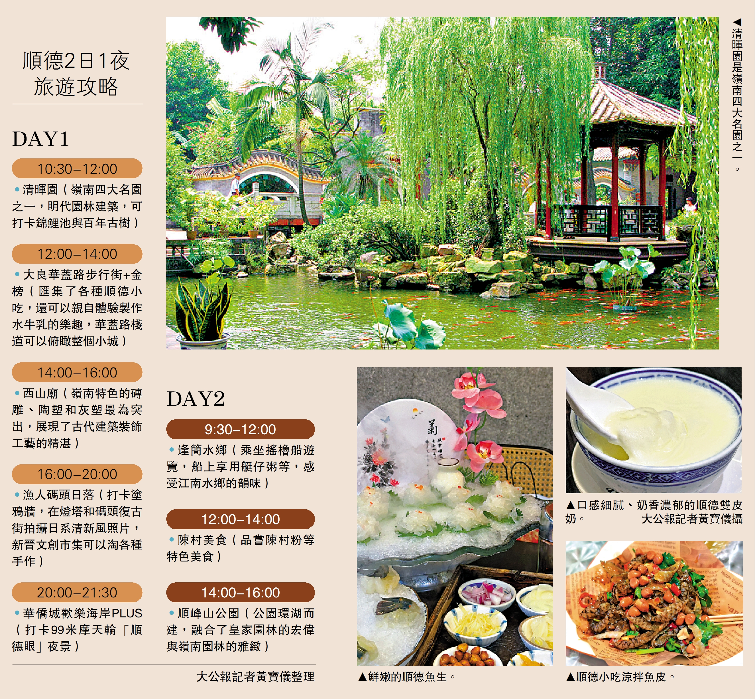 　　圖：順德2日1夜旅遊攻略