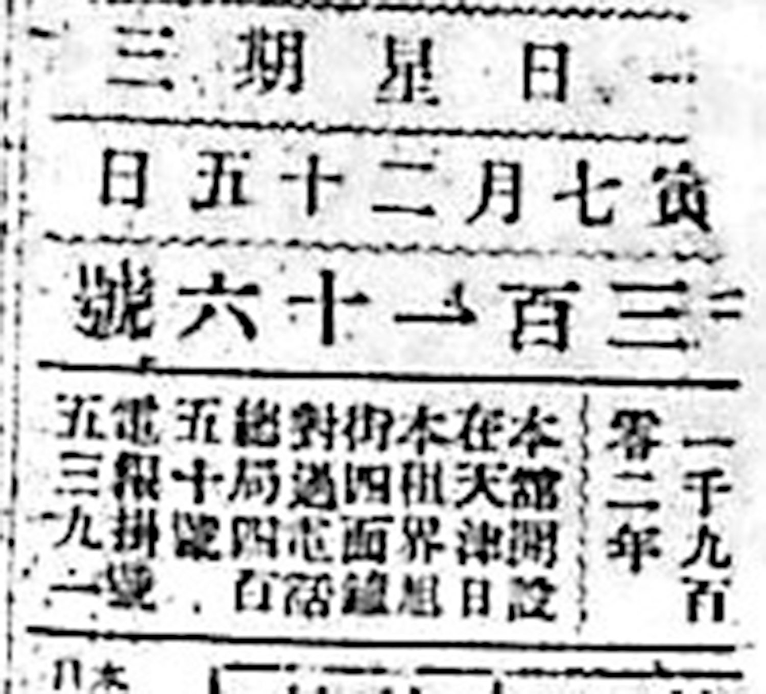 　　圖：1926年「新記」《大公報》續辦首期列明「本館開設在天津日本租界旭街四面鐘對過」。