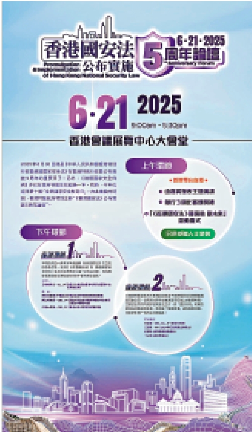 　　圖：《香港國安法》公布實施五周年論壇將在本周末舉行。