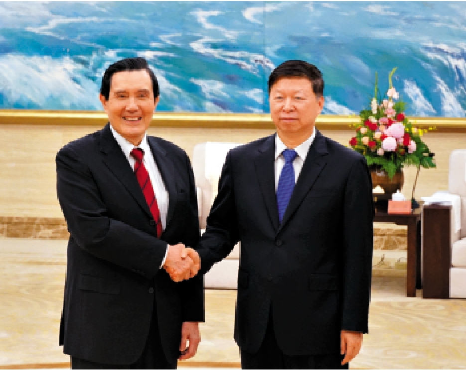 圖:中共中央台辦、國務院台辦主任宋濤17日在福建寧德會見前來大陸參訪的中國國民黨前主席馬英九。\大公報記者蔣煌基攝