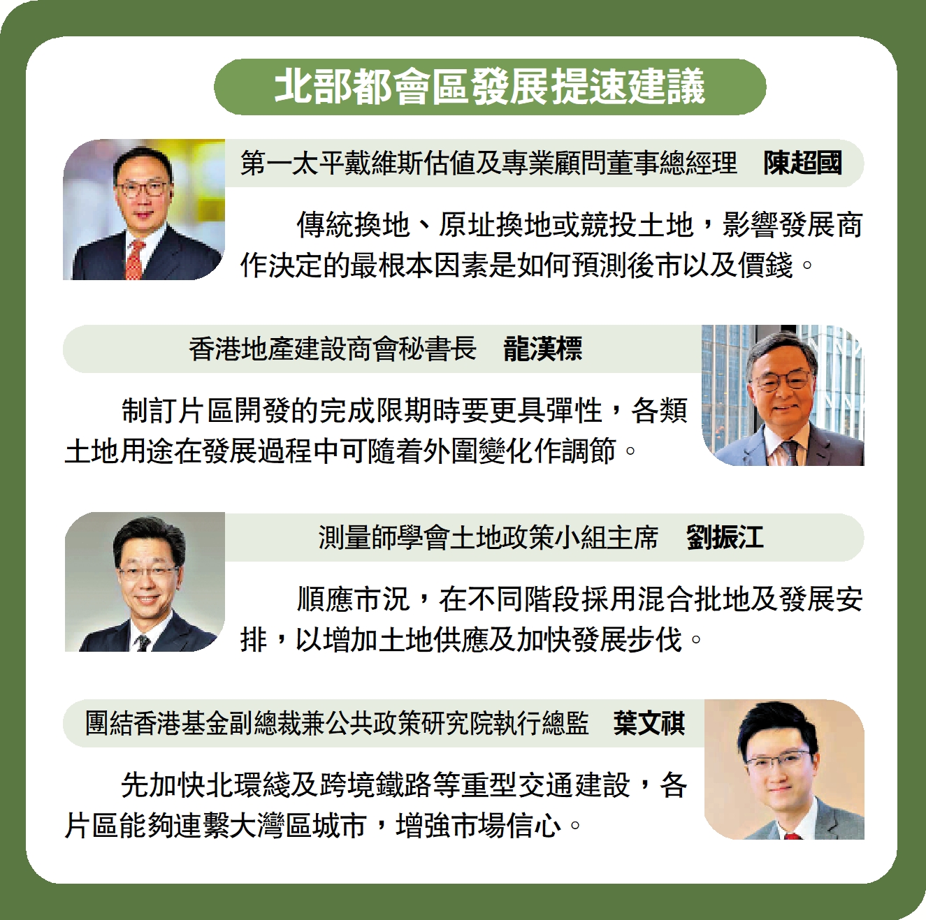 圖:北部都會區發展提速建議