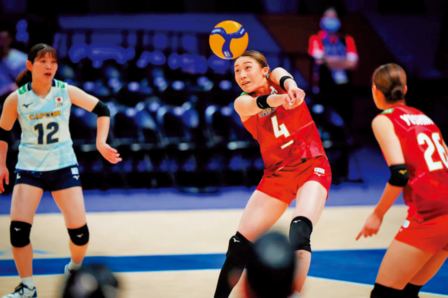 　　圖：日本隊長石川真佑（右二）在比賽中。\世界排球聯賽官網圖片