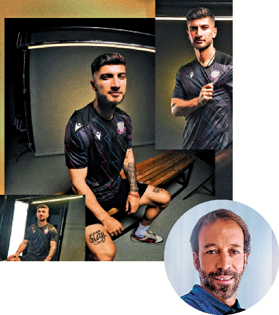 　　左圖：理文新中場基高里新球季將穿上77號球衣。右圖：傑志主帥卡迪朗。