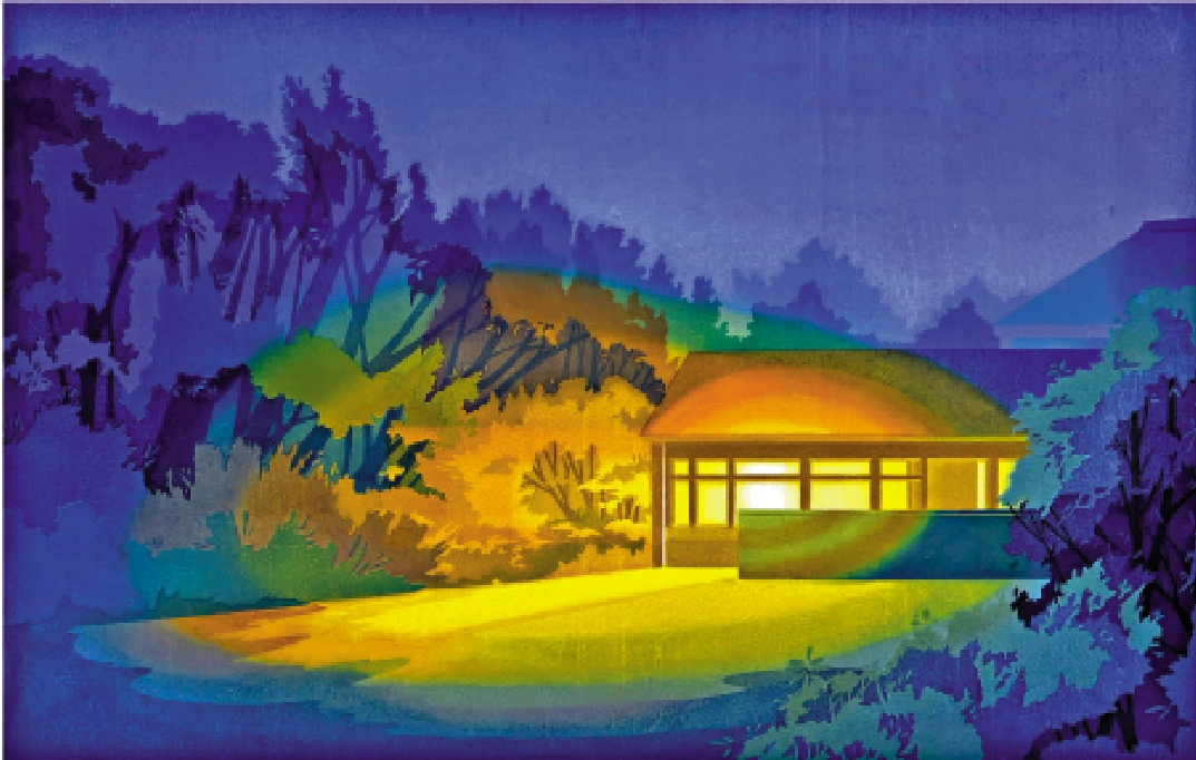 　　圖：青年藝術家祁子怡作品《夜景─樹林前的小屋》。\主辦方供圖