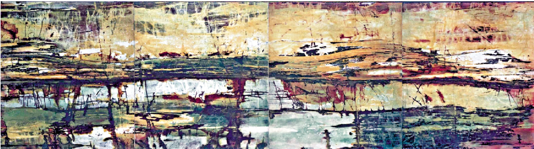 　　圖：孔亮作品《墨韻長風》，銅版，2022年。