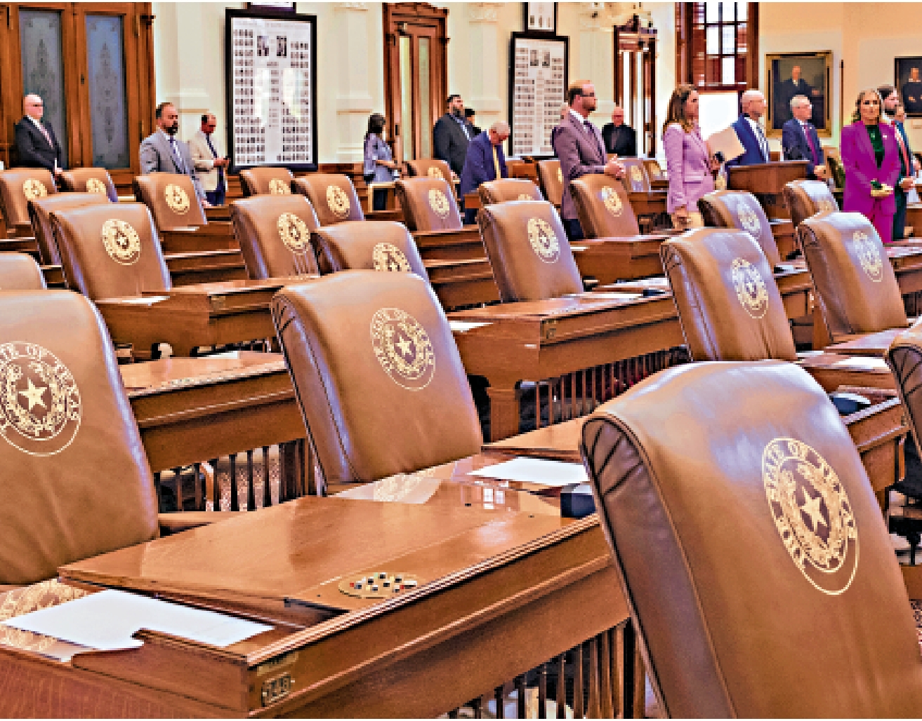 　　圖：由於民主黨州議員「出走」，得州眾議院5日出現大片空位。\美聯社