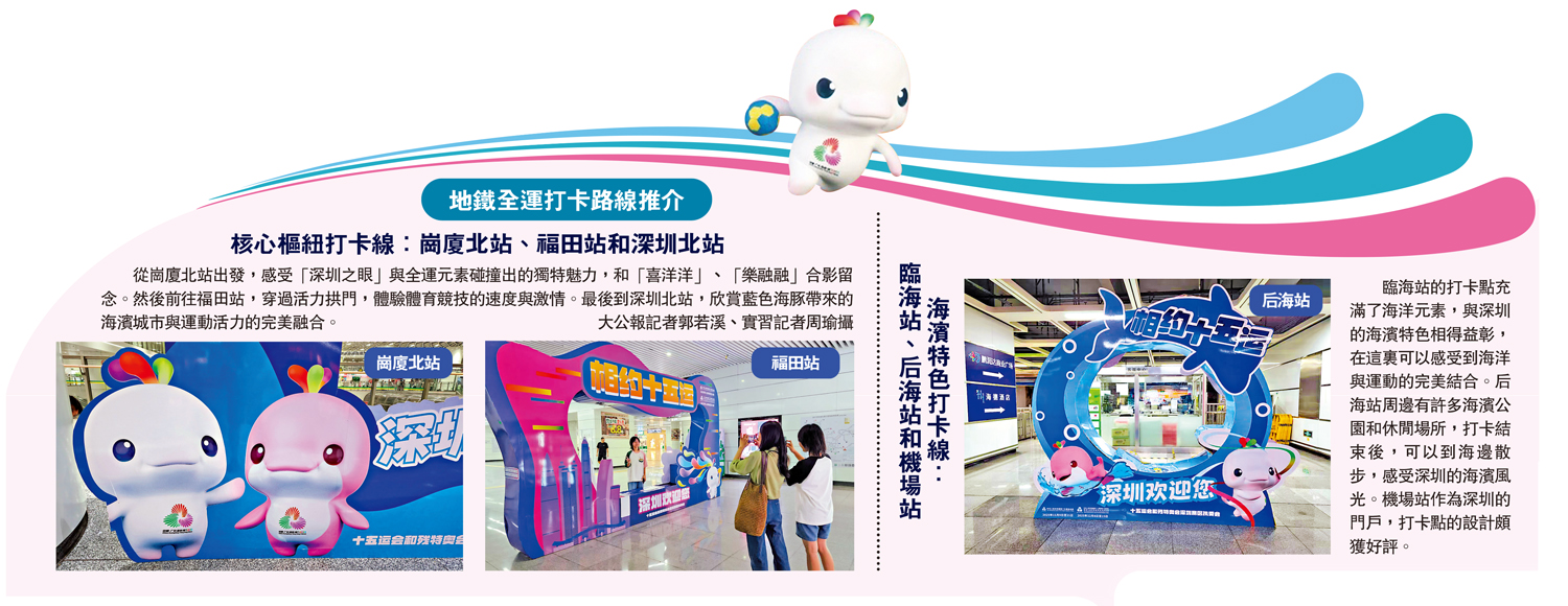 　　圖：地鐵全運打卡路線推介